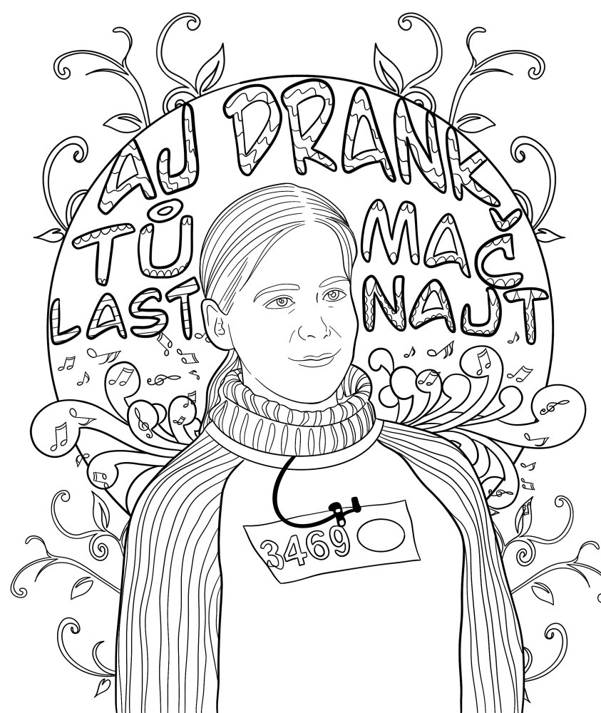 Ukázka ilustrace z Bizarních omalovánek