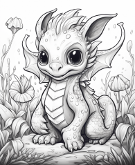 Digitální produkt: Omalovánky pro dospělé - Malý dráček 30 obrázků k vytisknutí