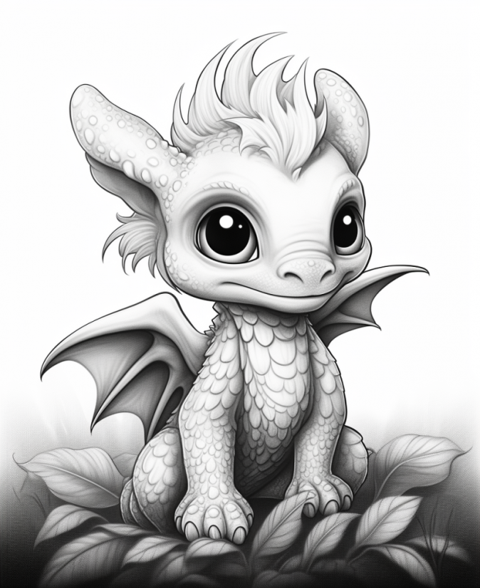 Digitální produkt: Omalovánky pro dospělé - Malý dráček 30 obrázků k vytisknutí