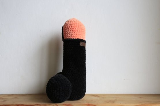 Handmade Crocheted Penis from Chenille Yarn - 10 inch