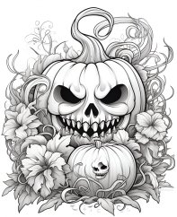 Digitální produkt: Omalovánky pro dospělé - Strašidelný Halloween 45 obrázku k vytisknutí
