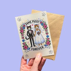 Svatební přání "SAME PUSSY FOREVER"