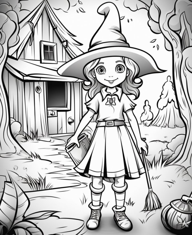 Čarodějnické Omalovánky - Magický svět čarodějnic pro děti - omalovánky k vytisknutí