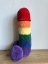 Handmade Crocheted Penis from Chenille Yarn - 10 inch - Barva: Pride