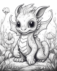 Digitální produkt: Omalovánky pro dospělé - Malý dráček 30 obrázků k vytisknutí