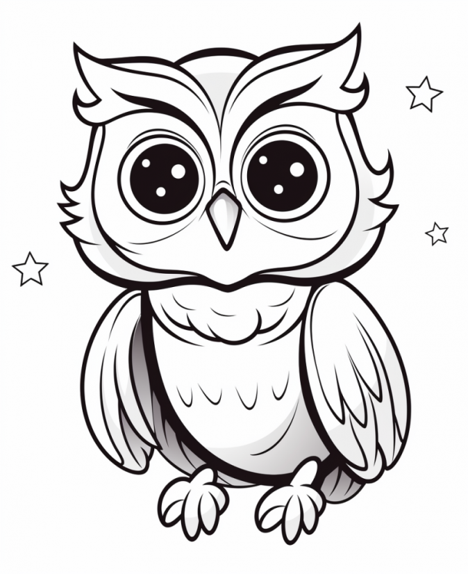 Království sov - Kreativní omalovánky pro děti - ke stažení