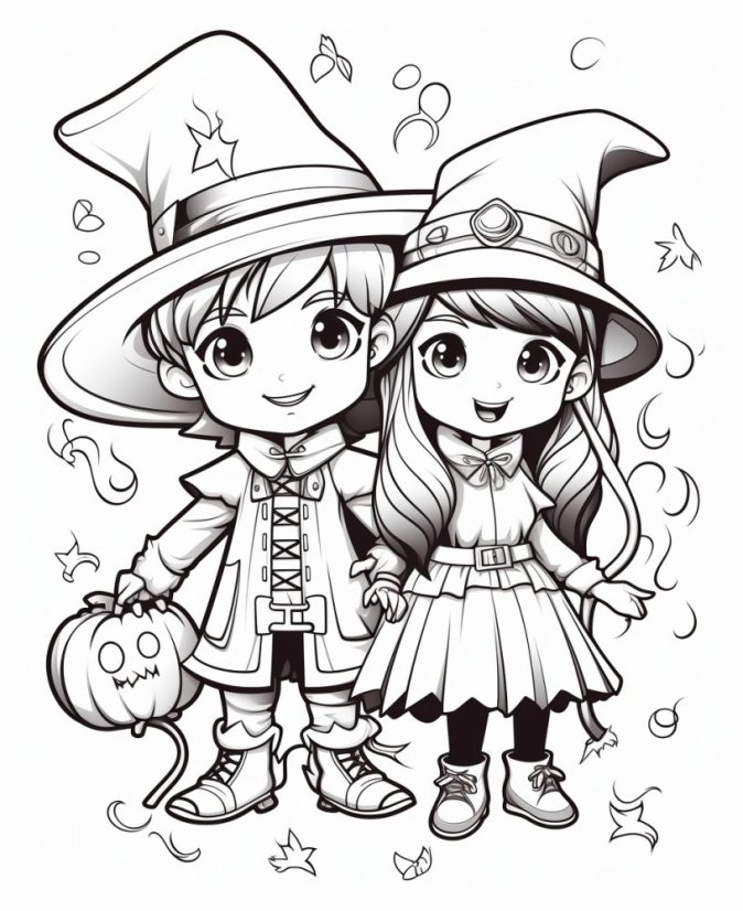 Čarodějnické Omalovánky - Magický svět čarodějnic pro děti - omalovánky k vytisknutí