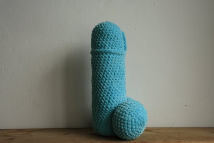 Háčkovaný penis DickObraz - háčkovaný pindík - Barva: světle modrá